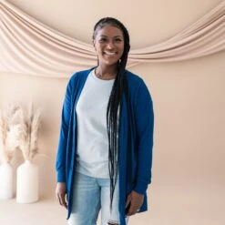 Bamboo Jersey Adult Cardigan In Tahoe -Kyte Baby kyte baby adult bamboo jersey cardigan bamboo jersey adult cardigan in tahoe 31624226078831