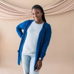 Bamboo Jersey Adult Cardigan In Tahoe