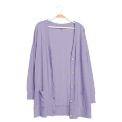 Bamboo Jersey Adult Cardigan In Taro -Kyte Baby kyte baby adult bamboo jersey cardigan bamboo jersey adult cardigan in taro 31616298188911