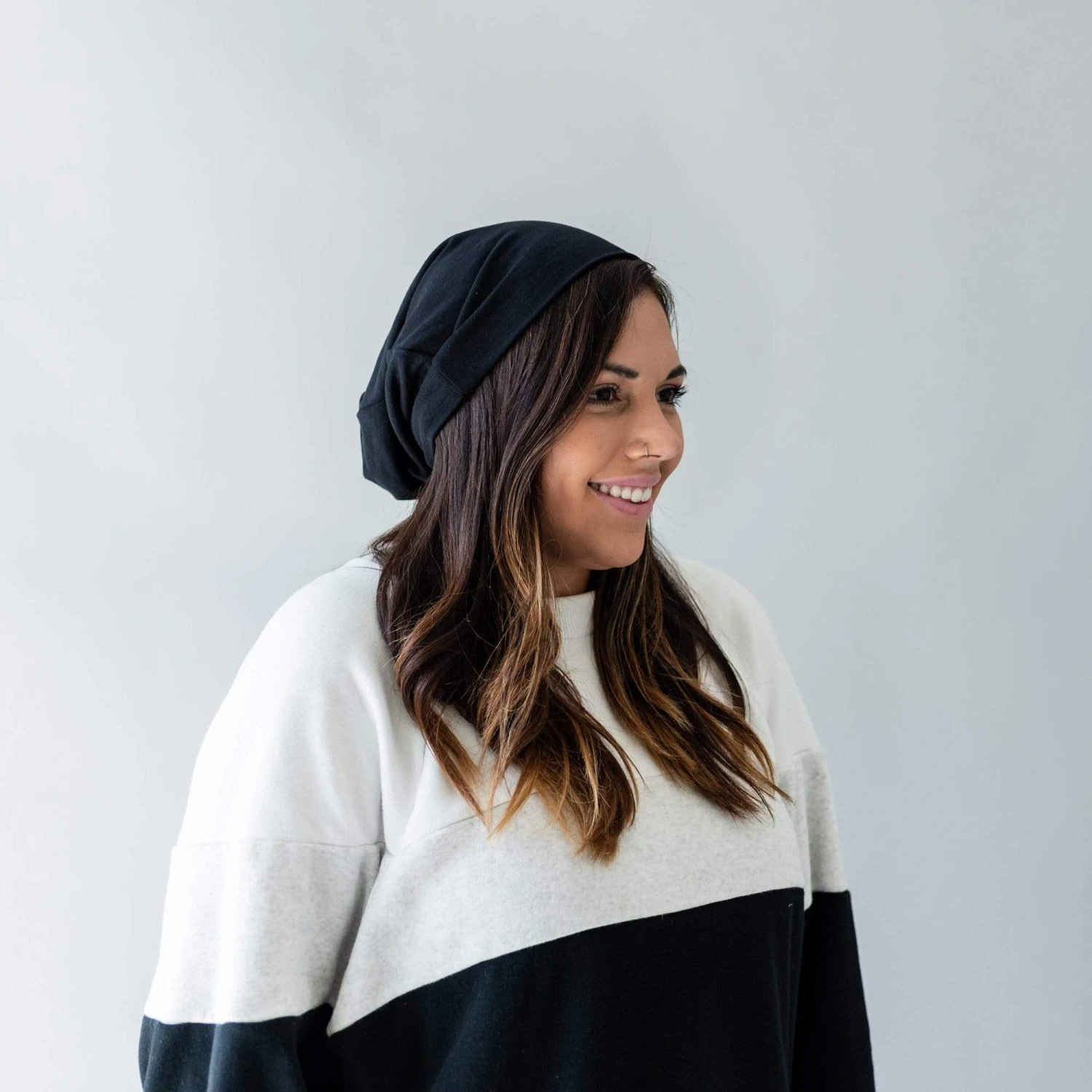 Bamboo Jersey Adult Beanie In Midnight 5 Bamboo Jersey Adult Beanie In Midnight - Image 3