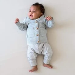 Bamboo Jersey Cardigan In Fog