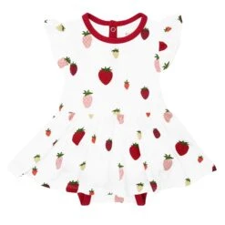Twirl Bodysuit Dress In Strawberry