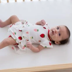 Twirl Bodysuit Dress In Strawberry -Kyte Baby kyte baby bodysuit dress twirl bodysuit dress in strawberry 32733036183663