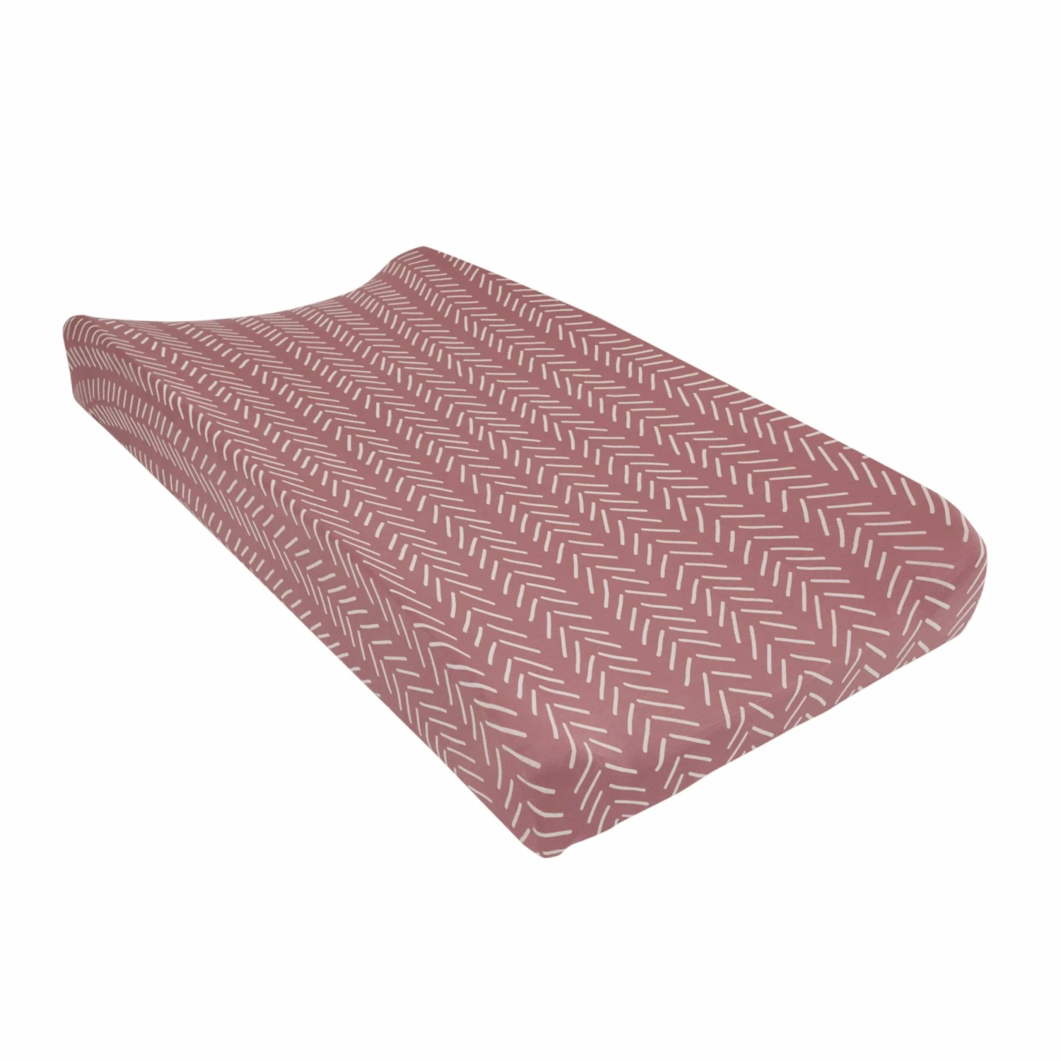 Change Pad Cover In Dusty Rose Herringbone 3 Change Pad Cover In Dusty Rose Herringbone