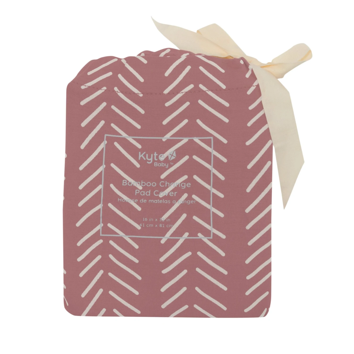 Change Pad Cover In Dusty Rose Herringbone 4 Change Pad Cover In Dusty Rose Herringbone - Image 2