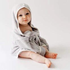 Kyte Baby -Kyte Baby kyte baby home and bath toddler bath robe in storm with cloud trim 30003829702767
