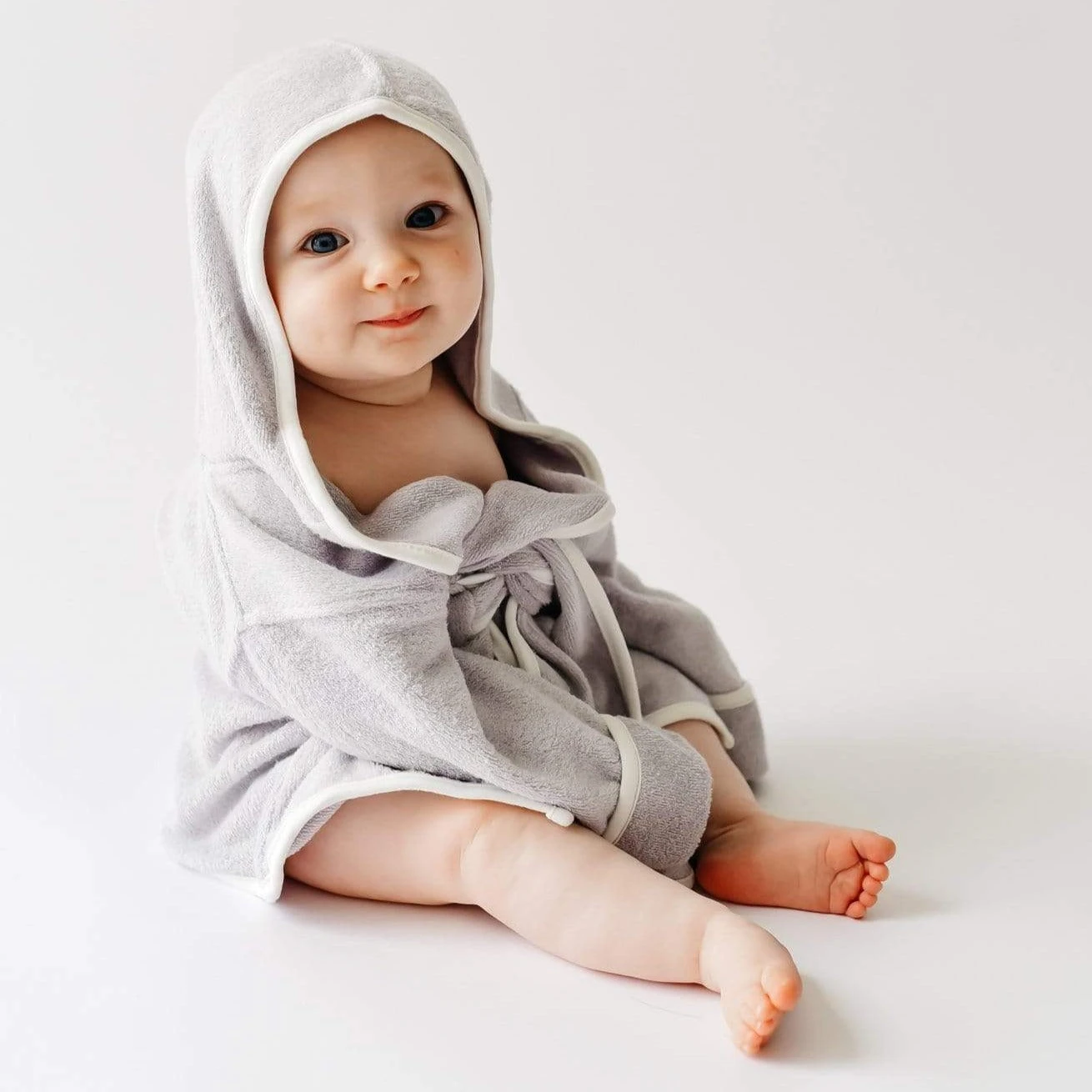 Toddler Bath Robe In Storm With Cloud Trim 4 Toddler Bath Robe In Storm With Cloud Trim - Image 2