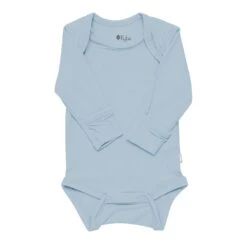 Long Sleeve Bodysuit In Fog -Kyte Baby kyte baby layette long sleeve bodysuit in fog 30853311791215