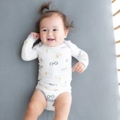 Long Sleeve Bodysuit In Icon -Kyte Baby kyte baby long sleeve bodysuits long sleeve bodysuit in icon 31507540836463