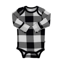 Long Sleeve Bodysuit In Midnight Plaid -Kyte Baby kyte baby long sleeve bodysuits long sleeve bodysuit in midnight plaid 32575556911215