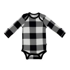 Long Sleeve Bodysuit In Midnight Plaid