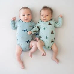 Long Sleeve Bodysuit In Trail 8 Long Sleeve Bodysuit In Trail -Kyte Baby kyte baby long sleeve bodysuits long sleeve bodysuit in trail 32519476969583