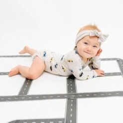 Long Sleeve Bodysuit In Vintage Cars -Kyte Baby kyte baby long sleeve bodysuits long sleeve bodysuit in vintage cars 32562629345391