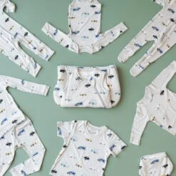 Long Sleeve Bodysuit In Vintage Cars -Kyte Baby kyte baby long sleeve bodysuits long sleeve bodysuit in vintage cars 32562803966063