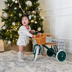 Long Sleeve Bubble Romper In Cloud Deer -Kyte Baby kyte baby long sleeve bubble romper long sleeve bubble romper in cloud deer 32701763911791