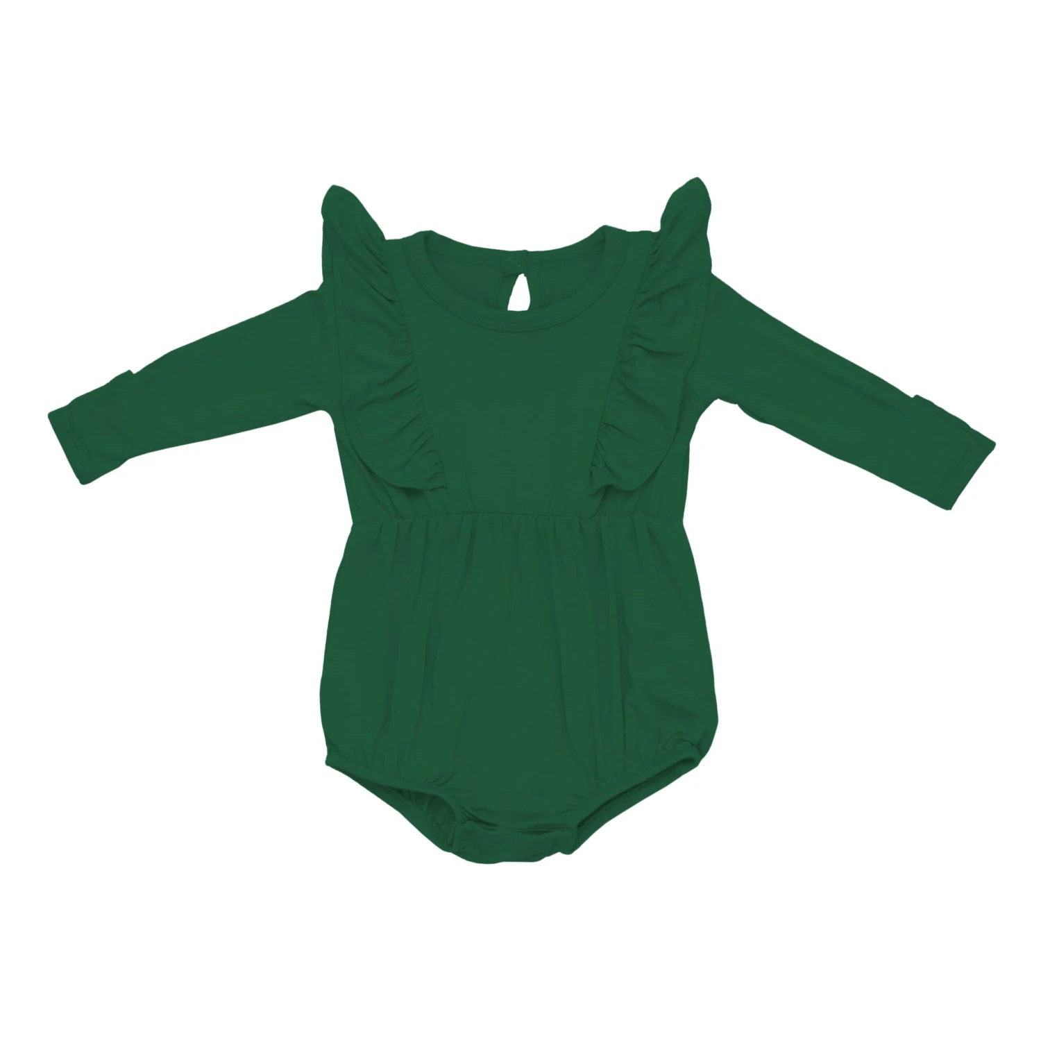 Long Sleeve Bubble Romper In Forest 3 Long Sleeve Bubble Romper In Forest
