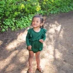 Long Sleeve Bubble Romper In Forest 11 Long Sleeve Bubble Romper In Forest -Kyte Baby kyte baby long sleeve bubble romper long sleeve bubble romper in forest 32513672413295