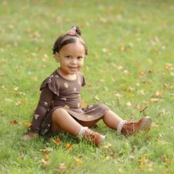 Long Sleeve Twirl Bodysuit Dress In Fungi -Kyte Baby kyte baby ls twirl bodysuit dress long sleeve twirl bodysuit dress in fungi 32591417704559