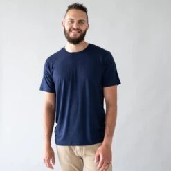 Men's Crew Neck Tee In Navy -Kyte Baby kyte baby men s crew neck tee men s crew neck tee in navy 30949094228079