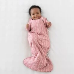 Sleep Bag In Dusty Rose Herringbone 1.0 -Kyte Baby kyte baby sleep bag 1 0 tog sleep bag in dusty rose herringbone 1 0 32730032701551