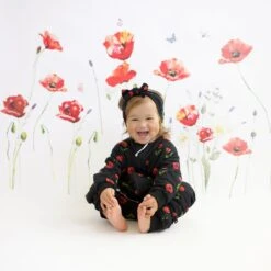 Slumber Suit In Midnight Poppies -Kyte Baby kyte baby slumber suit slumber suit in midnight poppies 32550112297071