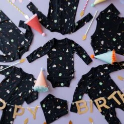 Footie In Midnight Party -Kyte Baby kyte baby snap footies footie in midnight party 32605490348143