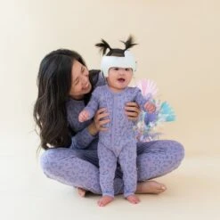 Romper In Taro Leopard -Kyte Baby kyte baby snap romper romper in taro leopard 32329642999919