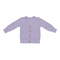 Bamboo Jersey Toddler Cardigan In Taro