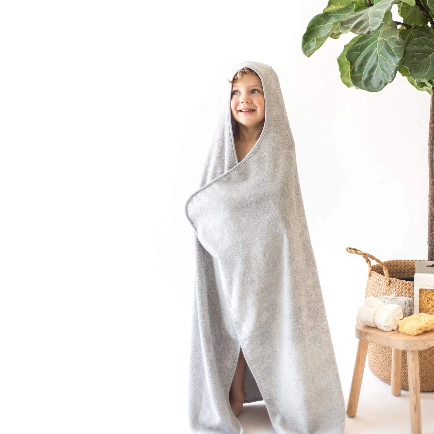 Toddler Hooded Bath Towel In Storm 4 Toddler Hooded Bath Towel In Storm - Image 2