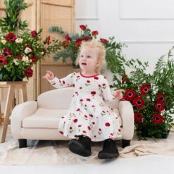 Long Sleeve Twirl Dress In Cloud Poppies -Kyte Baby kyte baby toddler long sleeve twirl dress long sleeve twirl dress in cloud poppies 32550101844079