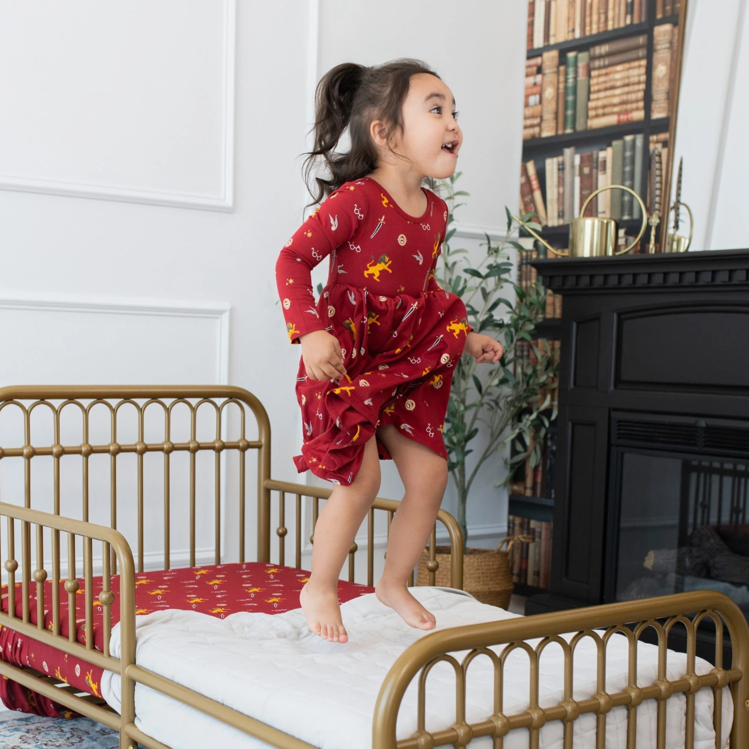 Long Sleeve Twirl Dress In Gryffindor™ 7 Long Sleeve Twirl Dress In Gryffindor™ - Image 5