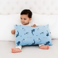 Toddler Pillowcase In Shark -Kyte Baby kyte baby toddler pillow case shark toddler toddler pillowcase in shark 32582503530607