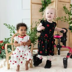 Pocket Dress In Midnight Poppies -Kyte Baby kyte baby toddler short sleeve pocket dress pocket dress in midnight poppies 32550106497135