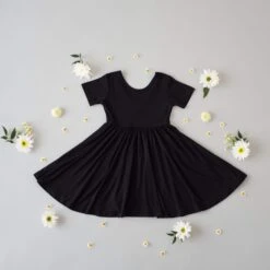 Twirl Dress In Midnight -Kyte Baby kyte baby toddler short sleeve twirl dress twirl dress in midnight 28224334364783