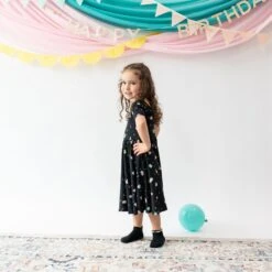 Twirl Dress In Midnight Party -Kyte Baby kyte baby toddler short sleeve twirl dress twirl dress in midnight party 32605510926447