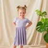 Twirl Dress In Taro -Kyte Baby kyte baby toddler short sleeve twirl dress twirl dress in taro 31095413211247