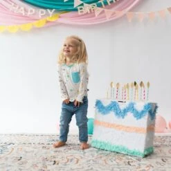 Long Sleeve Toddler Crew Neck Tee In Cloud Party