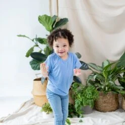 Toddler V-Neck Tee In Periwinkle -Kyte Baby kyte baby v neck toddler unisex tee toddler v neck tee in periwinkle 32097422770287