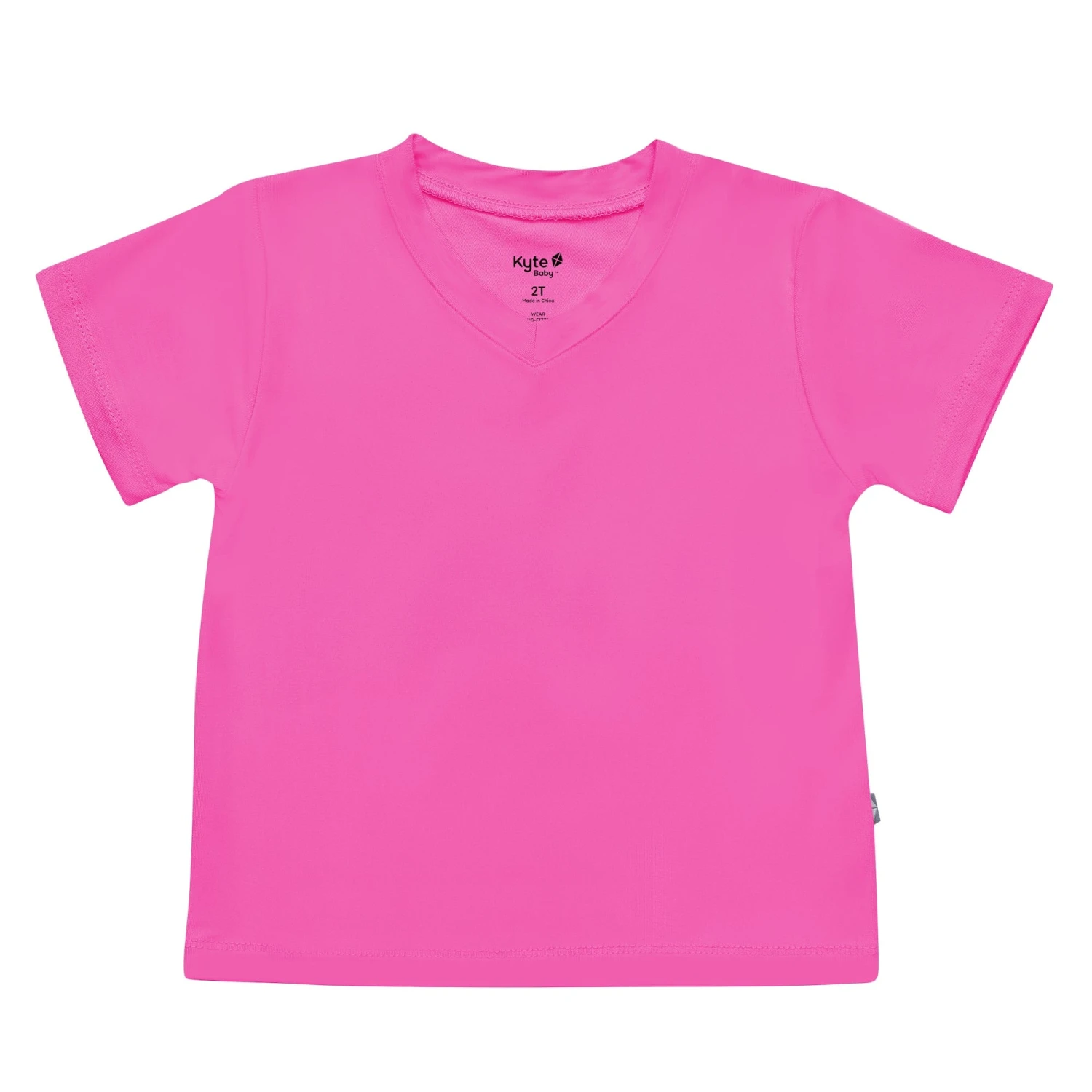 Toddler V-Neck Tee In Raspberry 3 Toddler V-Neck Tee In Raspberry - Image 2