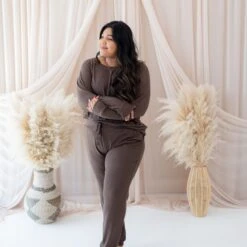 Women's Bamboo Jersey Jogger Top In Espresso -Kyte Baby kyte baby women s bamboo jersey jogger top women s bamboo jersey jogger top in espresso 32700043985007