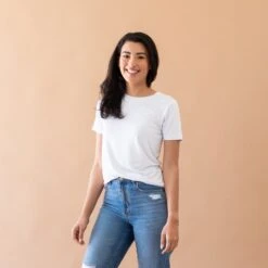 Women's Crew Neck Tee In Snow -Kyte Baby kyte baby women s crew neck tee women s crew neck tee in snow 30859806408815