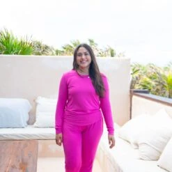 Women's Jogger Pajama Set In Raspberry -Kyte Baby kyte baby women s jogger pajama set women s jogger pajama set in raspberry 32290343813231