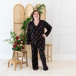 Women's Long Sleeve Pajama Set In Midnight Poppies -Kyte Baby kyte baby women s long sleeve pajama set women s long sleeve pajama set in midnight poppies 32547695132783