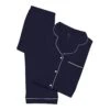 Women's Long Sleeve Pajama Set In Navy With Cloud Trim -Kyte Baby kyte baby women s long sleeve pajama set women s long sleeve pajama set in navy with cloud trim 30499907698799