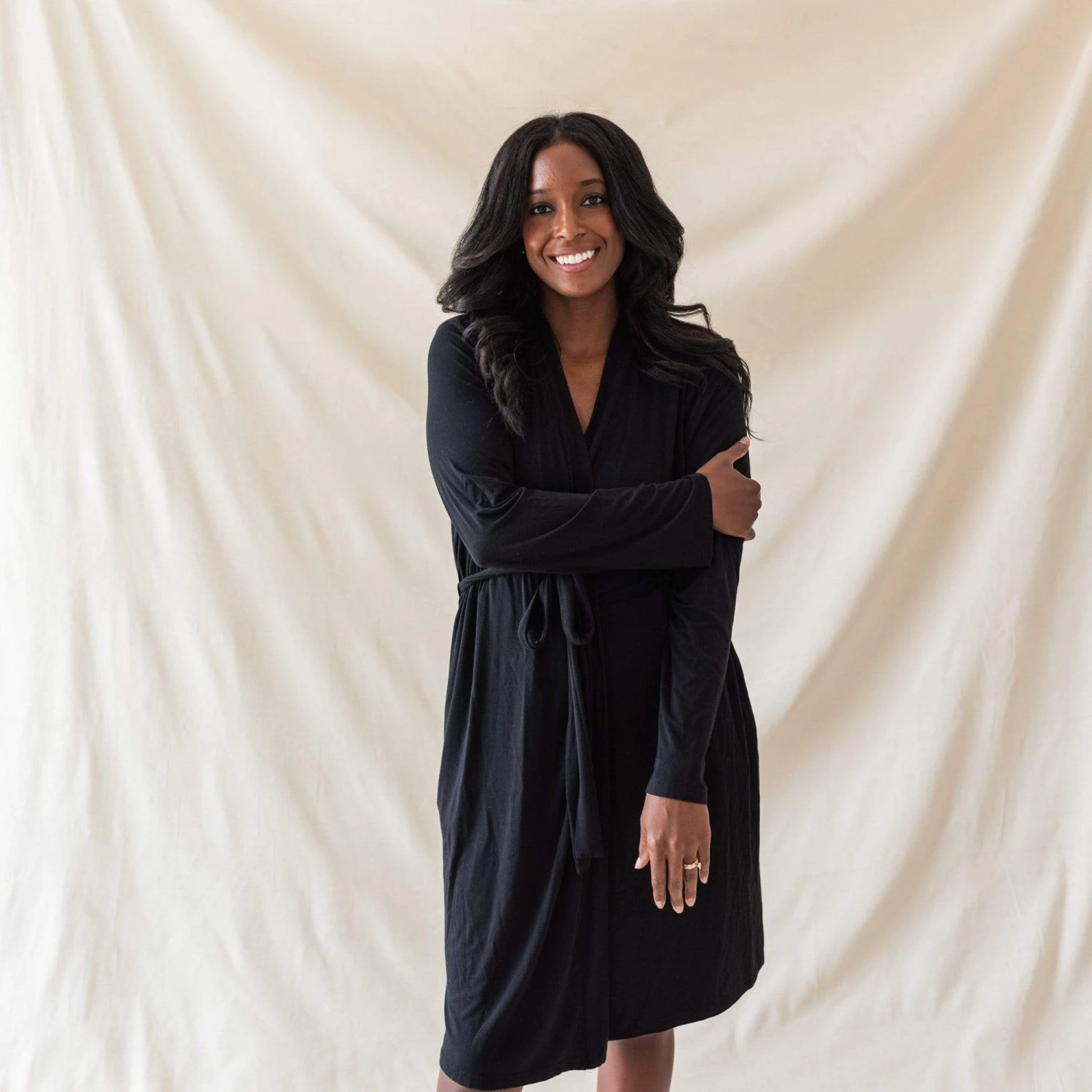 Women’s Lounge Robe In Midnight 7 Women’s Lounge Robe In Midnight - Image 5