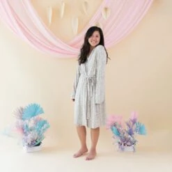 Women’s Lounge Robe In Oat Leopard