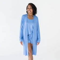Women’s Lounge Robe In Periwinkle -Kyte Baby kyte baby women s lounge robe women s lounge robe in periwinkle 31969586249839
