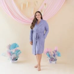 Women’s Lounge Robe In Taro Leopard -Kyte Baby kyte baby women s lounge robe women s lounge robe in taro leopard 32329604661359