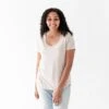Women's Scoop Neck Tee In Oat 2 Women's Scoop Neck Tee In Oat -Kyte Baby kyte baby women s scoop neck tee women s scoop neck tee in oat 30859792613487