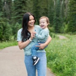 Women’s Relaxed Fit V-Neck In Coastline -Kyte Baby kyte baby women s v neck women s relaxed fit v neck in coastline 32519477493871